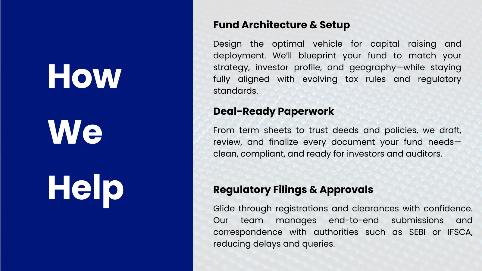 How we help investors
