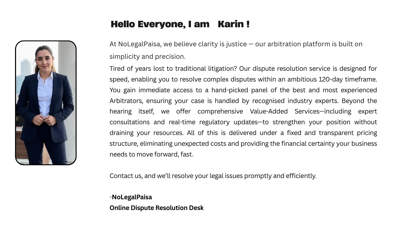 Contact Us for Arbitration 