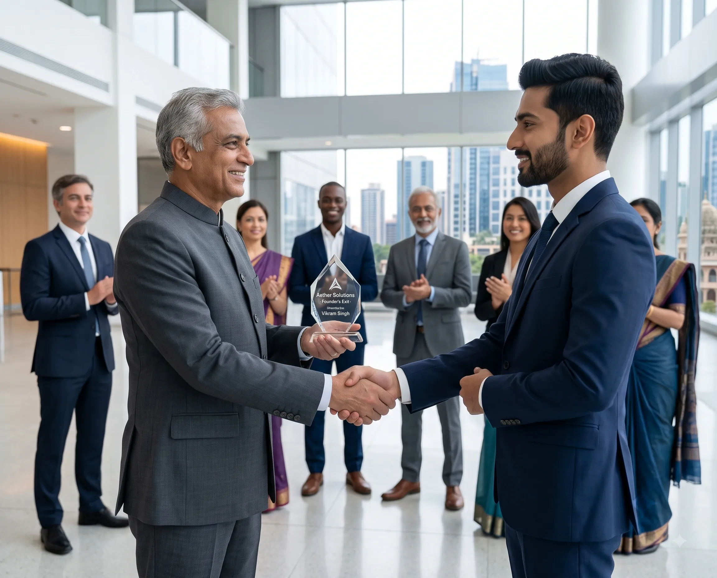 A founder leaving their company on good terms